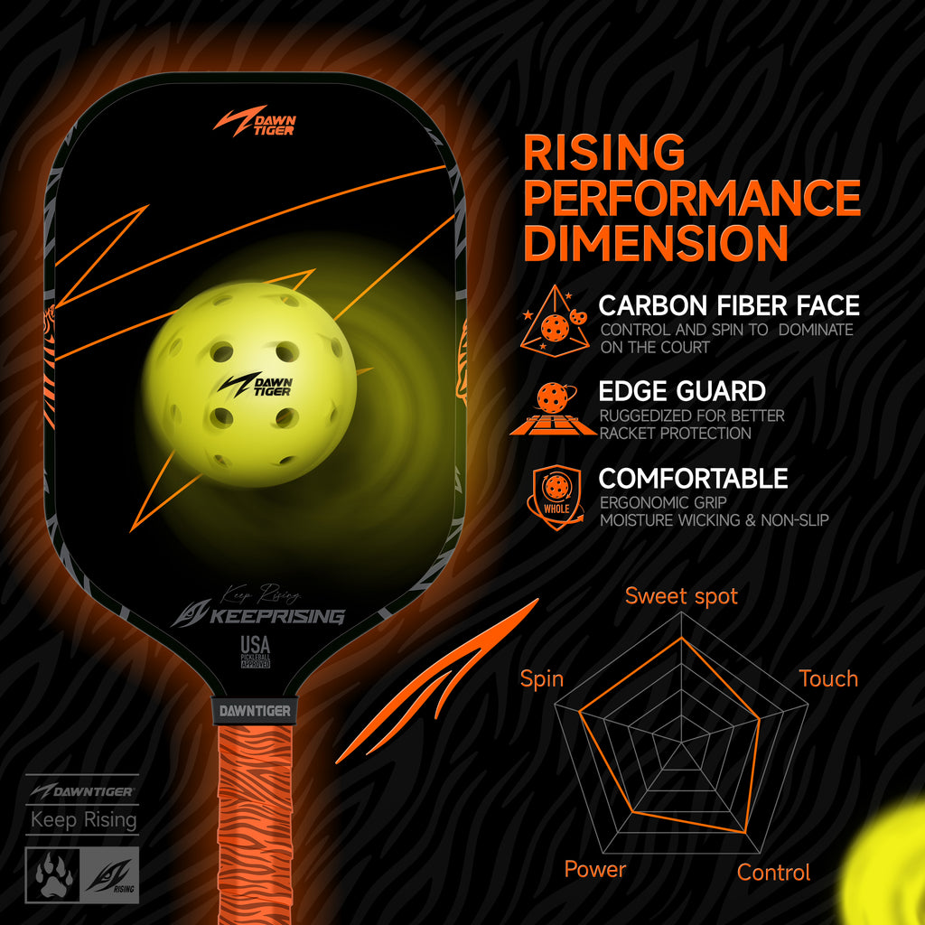 DAWNTIGER Rising Pickleball Paddle, Toray T700  Carbon, USAP Approved