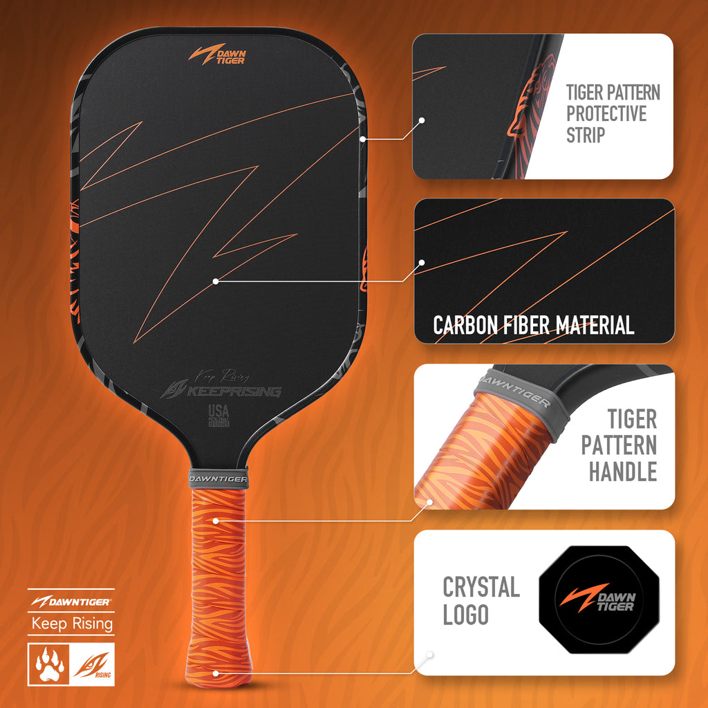 DAWNTIGER Rising Pickleball Paddle, Toray T700  Carbon, USAP Approved