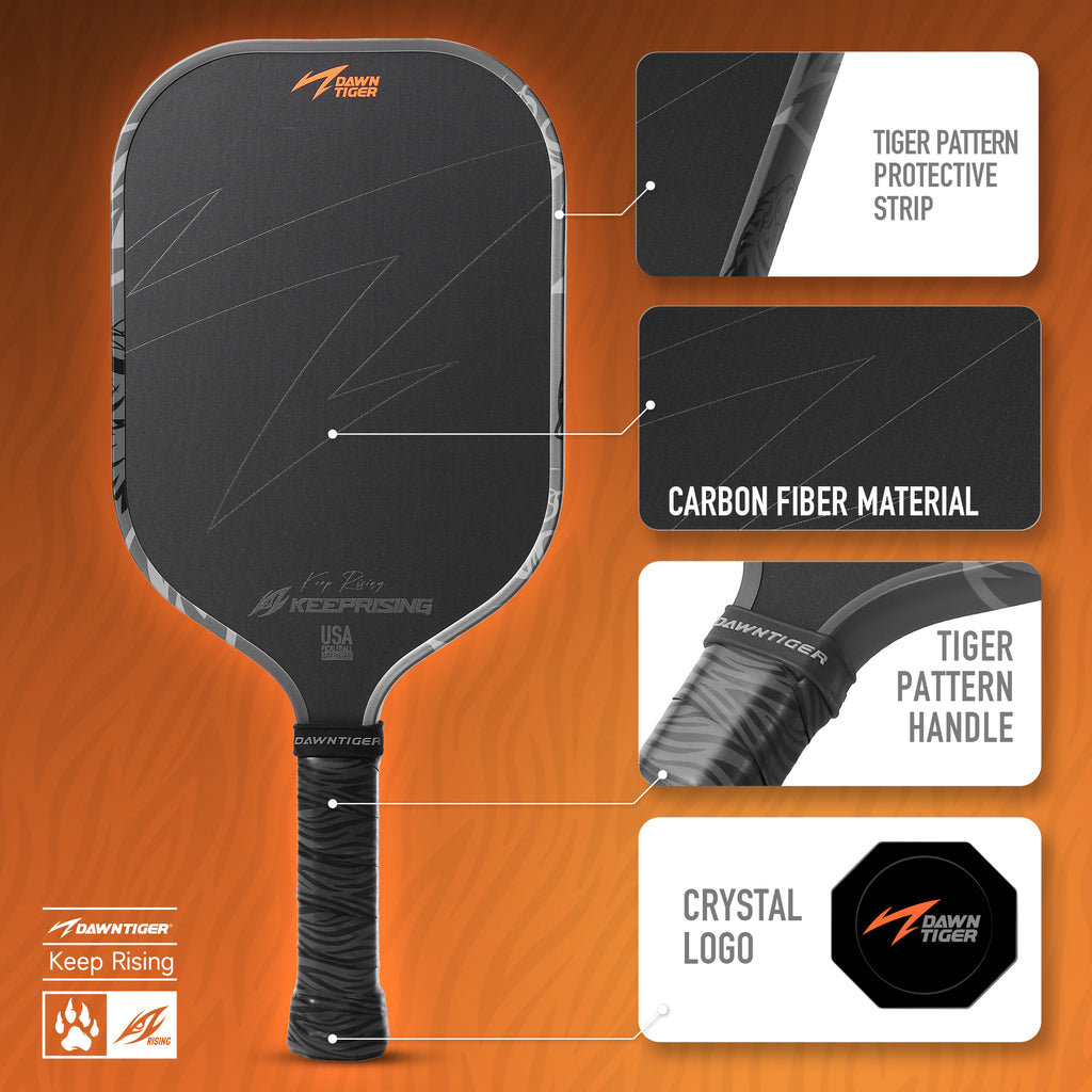 DAWNTIGER Rising Pickleball Paddle, Toray T700 Carbon, USAP Approved