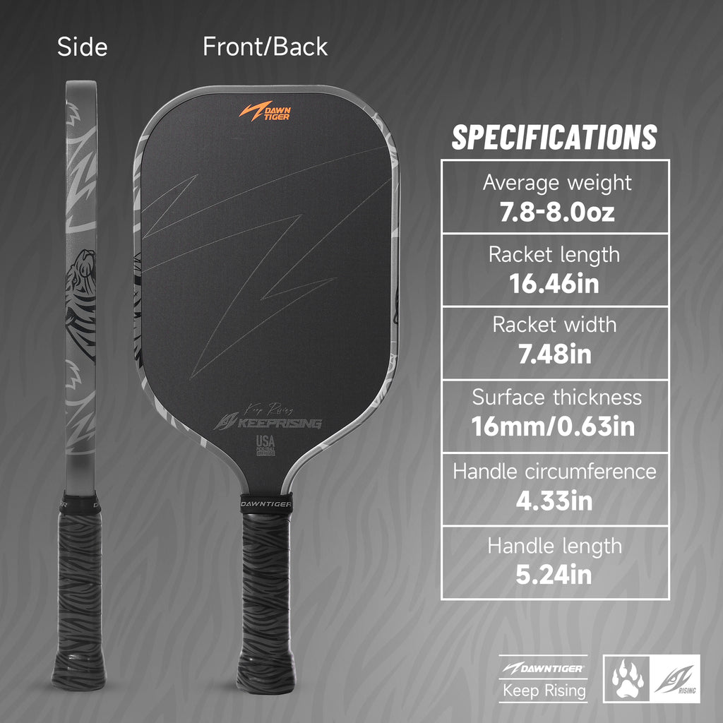 DAWNTIGER Rising Pickleball Paddle, Toray T700 Carbon, USAP Approved