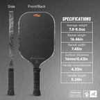 DAWNTIGER Rising Pickleball Paddle, Toray T700 Carbon, USAP Approved