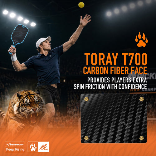 DAWNTIGER Rising Pickleball Paddle, Toray T700  Carbon, USAP Approved