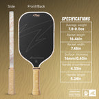 DAWNTIGER Rising Pickleball Paddle, Toray T700  Carbon, USAP Approved