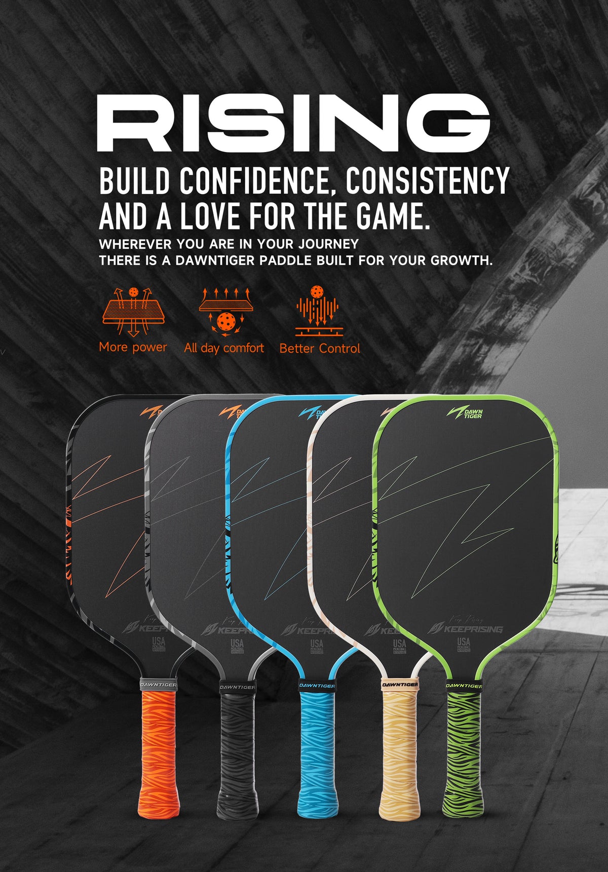 RISE series pickleball paddles