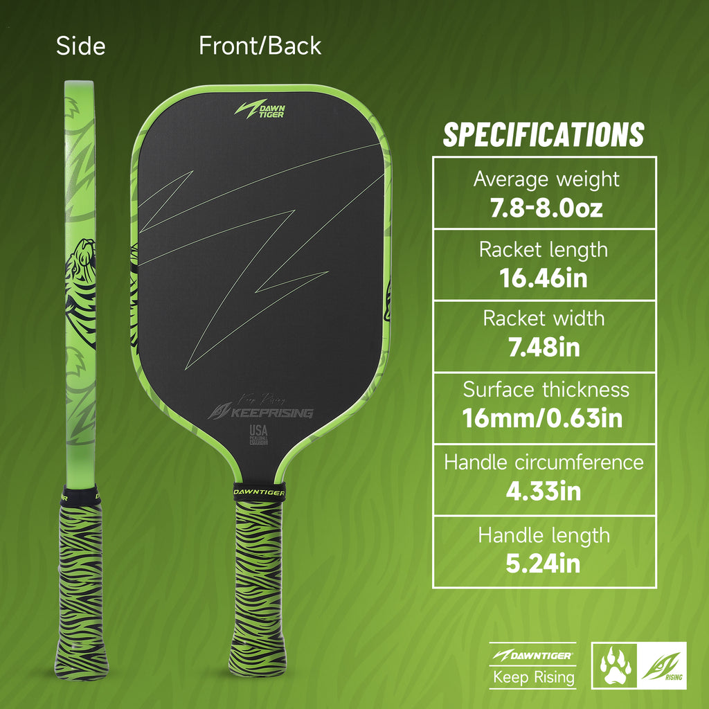 DAWNTIGER Rising Pickleball Paddle, Toray T700  Carbon, USAP Approved