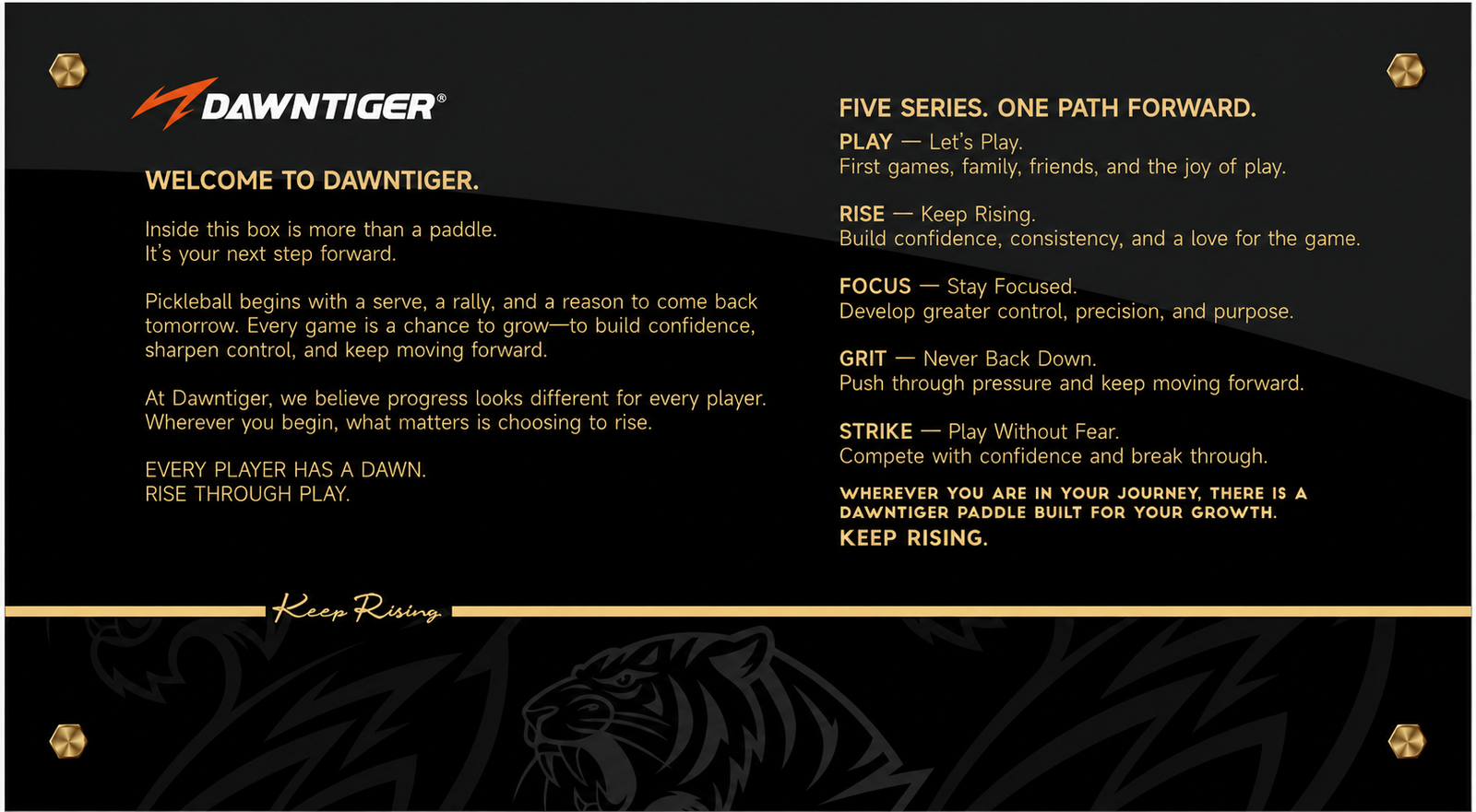 Dawntiger brand story